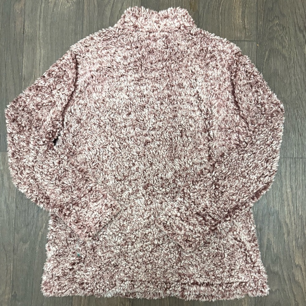 Weatherproof Vintage Mauve Sherpa Pullover Quarter Zip Size L - Picture 2 of 3